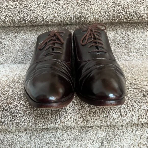 Gucci Men's Brown Leather Lace Ups Oxfords